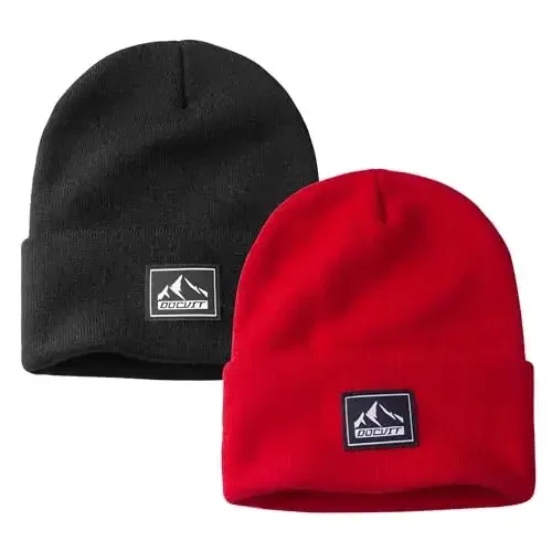 DOCVIT Knit Cuffed Beanie Warm Winter Hats Unisex Skull Knit Cap Fashion Ski Hat for Men and Women 