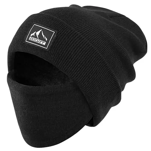 DOCVIT Knit Cuffed Beanie Warm Winter Hats Unisex Skull Knit Cap Fashion Ski Hat for Men and Women - 1