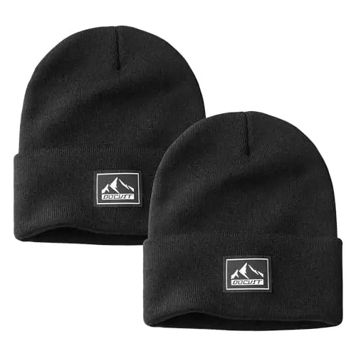 DOCVIT Knit Cuffed Beanie Warm Winter Hats Unisex Skull Knit Cap Fashion Ski Hat for Men and Women - 1