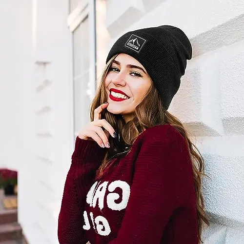 DOCVIT Knit Cuffed Beanie Warm Winter Hats Unisex Skull Knit Cap Fashion Ski Hat for Men and Women - 5