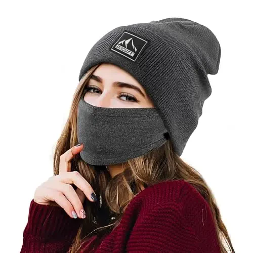 DOCVIT Triko Manshetli Beanie Issiq Qishki Shlyapalar Unisex Bosh Suyagi Triko Shlyapa Erkaklar va Ayollar uchun Moda Ski Shlyapasi - 3