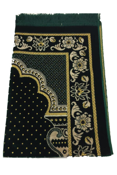 Dodya Lux Green Velvet Prayer Rug - 2