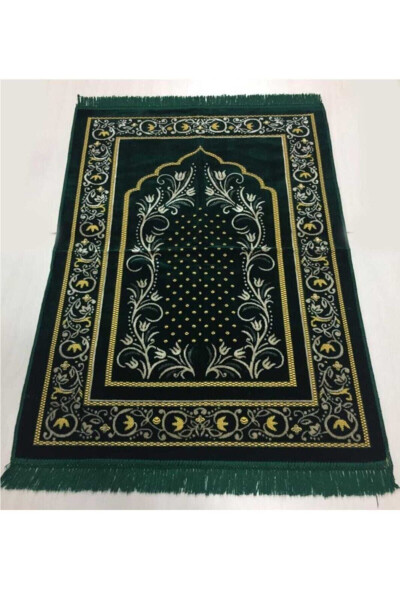 Dodya Lux Green Velvet Prayer Rug - 3