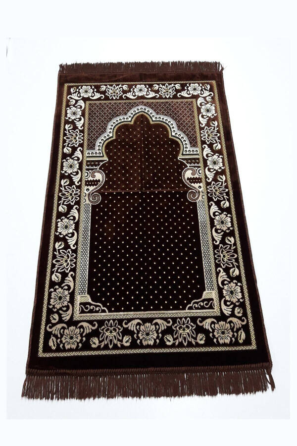 Dodya Velvet Prayer Rug Luxury-brown - 1
