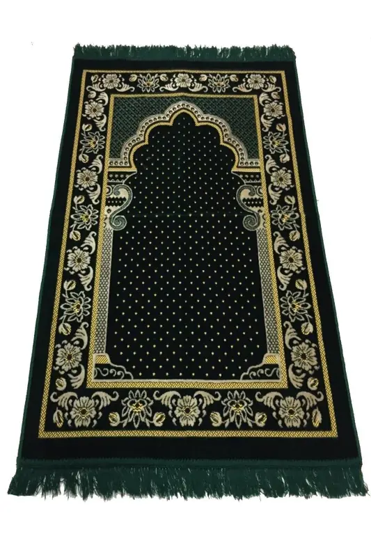 Dodya Velvet Prayer Rug Luxury Green - GENEL MARKALAR
