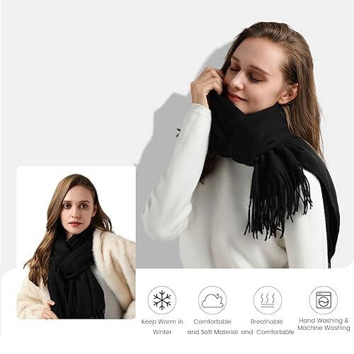 DOFOWORK Scarf for Women - Womens Scarf Pashmina Shawls and Wraps for Evening Dresses, Fashion Long Scarves, 78.7