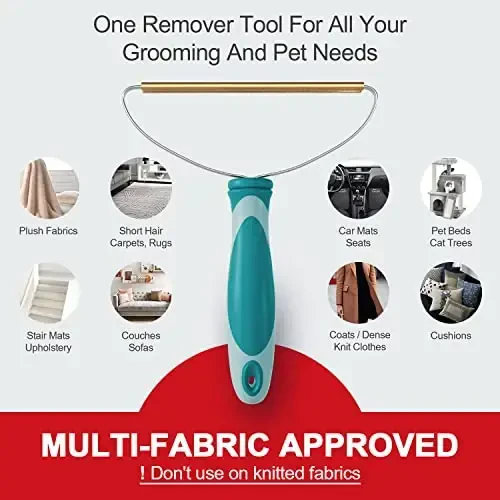 Dog Cat Hair Remover for Deep Cleaning, Lint Cleaner Pro, Pet Fur Removal Tool, Portable Carpet Scraper Rake, Fuzz Hairball Shaver Brush for Carpet, Car Mat, Couch, Pet Bed, Furniture, Rug - 6