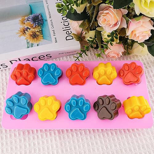 Dog Molds Silicone Puppy Dog Paw and Bone Molds Dog Treat Mold for Homemade, Baking, Chocolate, Candy, Jelly, Dog Treats, Ice Cube, Can Bake, Dog Snack Biscuits - 4