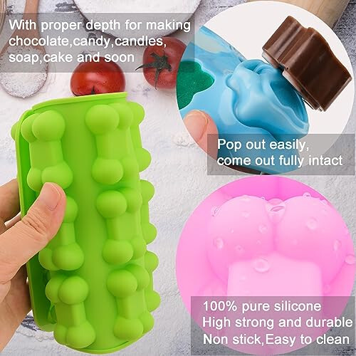 Dog Molds Silicone Puppy Dog Paw and Bone Molds Dog Treat Mold for Homemade, Baking, Chocolate, Candy, Jelly, Dog Treats, Ice Cube, Can Bake, Dog Snack Biscuits - 8