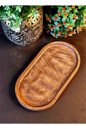 Doğal Ahşap (21CMX11CM) Amber Sıvı Sabunluk Ve Amber Yağdanlık Yağlık Stand-sunum Tabağı - 1