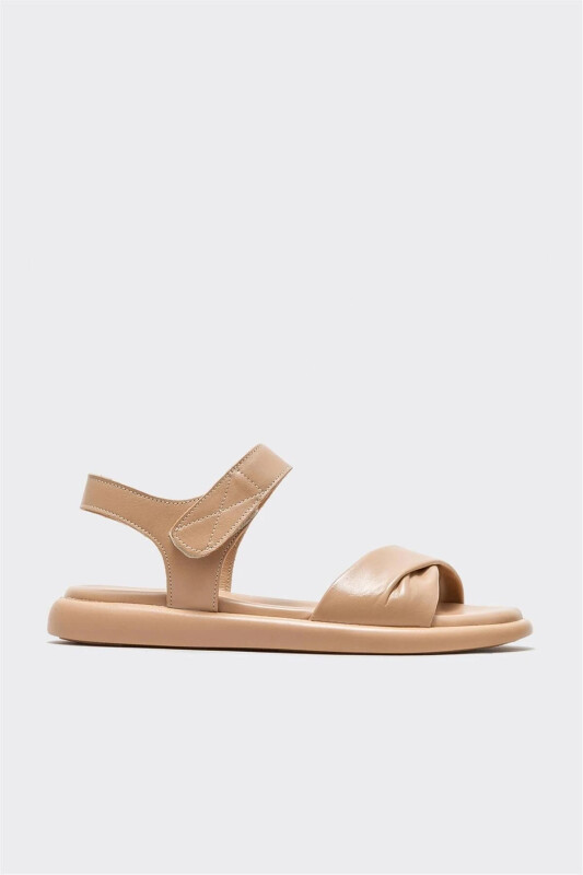 Doğal Deri Kadın Düz Sandalet - ELLE SHOES