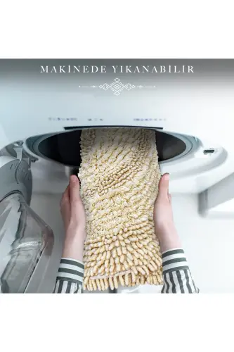 Doğal Pamuklu Spagetti Oval Vizon 2'li Banyo Paspası Seti Banyo Halısı Klozet Takımı-Vizon - 6