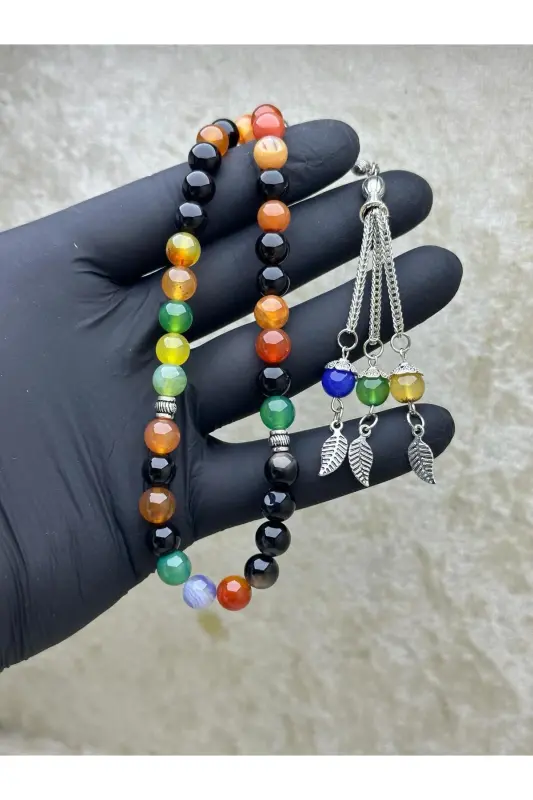 Doğal Taş Çakra Taşı 33'lük Erkek Tesbihi-kahverengi - 1