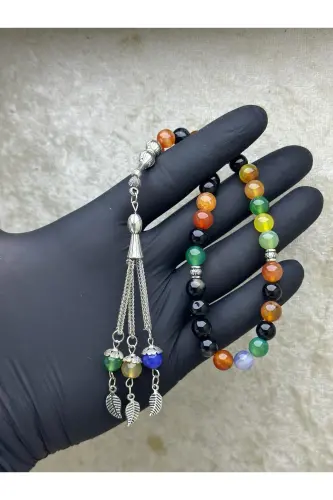 Doğal Taş Çakra Taşı 33'lük Erkek Tesbihi-kahverengi - GRS OYUNCAK (1)