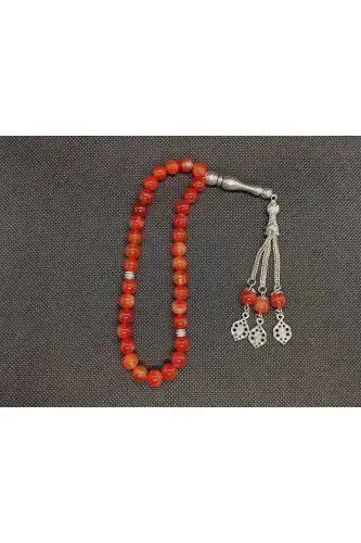 Do'g'altosh Qizil Aqiq Toshi Tasbeh 33'li - Maxsus G'ozali-QIZIL - 4