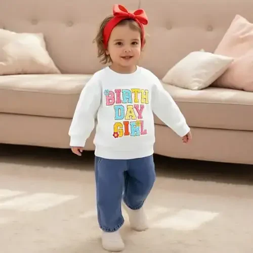 Doisbetthsay Baby Girl Boy Sweatshirts Toddler Trendy Solid Color Crew Neck Long Sleeve Pullovers Child Loose Top - 2