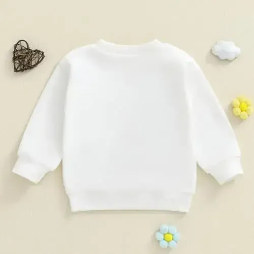 Doisbetthsay Baby Girl Boy Sweatshirts Toddler Trendy Solid Color Crew Neck Long Sleeve Pullovers Child Loose Top - 6