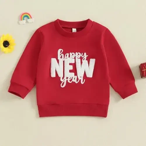 Doisbetthsay Baby Girl Boy Sweatshirts Toddler Trendy Solid Color Crew Neck Long Sleeve Pullovers Child Loose Top - 4