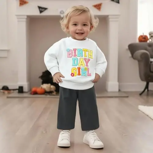 Doisbetthsay Baby Girl Boy Sweatshirts Toddler Trendy Solid Color Crew Neck Long Sleeve Pullovers Child Loose Top - 3