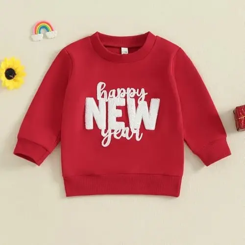 Doisbetthsay Baby Girl Boy Sweatshirts Toddler Trendy Solid Color Crew Neck Long Sleeve Pullovers Child Loose Top - 4