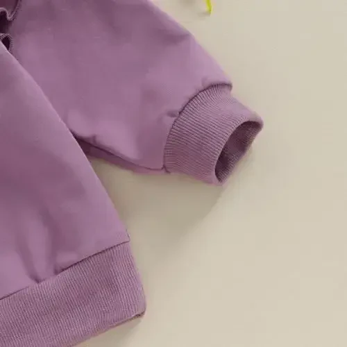 Doisbetthsay Baby Girl Boy Sweatshirts Toddler Trendy Solid Color Crew Neck Long Sleeve Pullovers Child Loose Top - 7