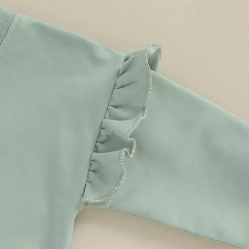 Doisbetthsay chaqaloq qiz bola sviterlari Toddler Trendy Solid Rangli ekipaj bo'yni uzun yengli puloverlar Bola bo'sh tepa - 6