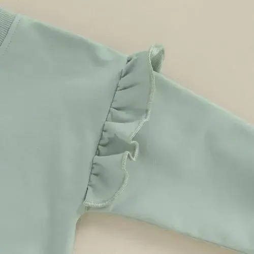 Doisbetthsay chaqaloq qiz bola sviterlari Toddler Trendy Solid Rangli ekipaj bo'yni uzun yengli puloverlar Bola bo'sh tepa - 6