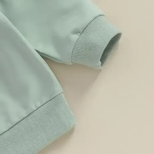 Doisbetthsay chaqaloq qiz bola sviterlari Toddler Trendy Solid Rangli ekipaj bo'yni uzun yengli puloverlar Bola bo'sh tepa - 7