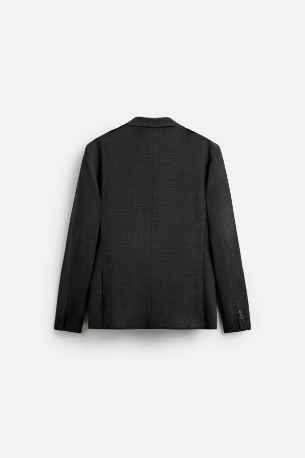 Dokulu Klasik Blazer - Antrasit Gri - 8