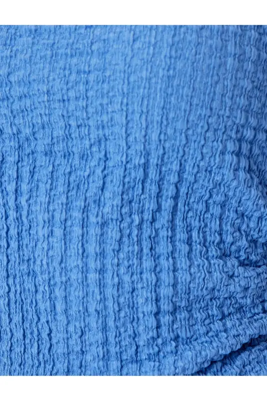 Dokulu Slim Fit Bisiklet Yaka Kolsuz Bluz - 6