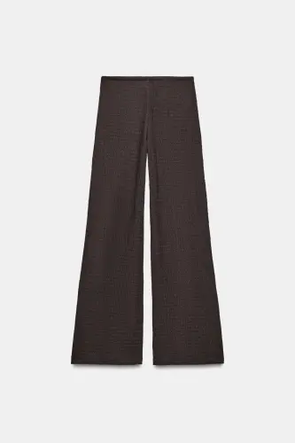 DOKULU STRAIGHT FIT PANTOLON-Çikolata - 7