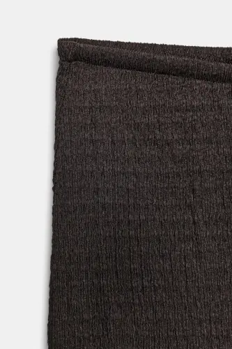 DOKULU STRAIGHT FIT PANTOLON-Çikolata - 7
