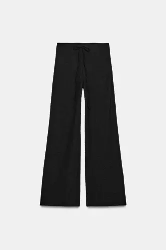 DOKULU STRAIGHT FIT PANTOLON-Siyah - 6