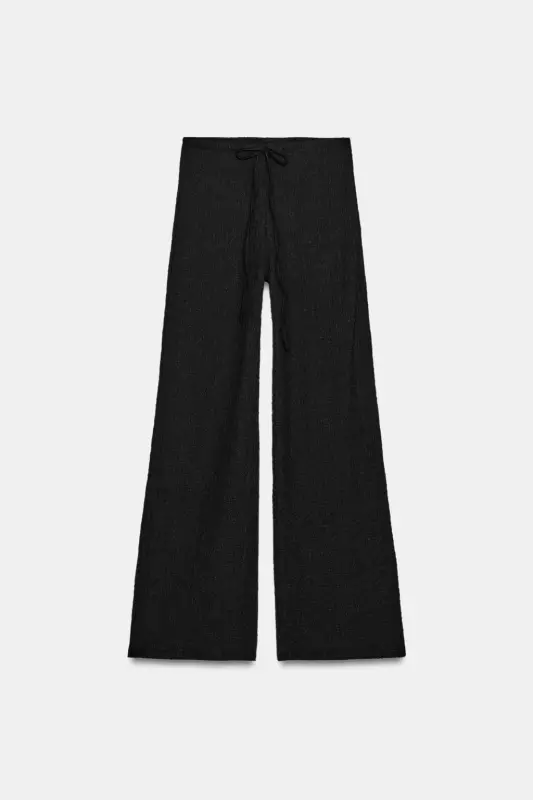DOKULU STRAIGHT FIT PANTOLON-Siyah - 6