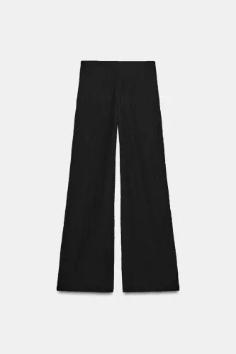 DOKULU STRAIGHT FIT PANTOLON-Siyah - 7
