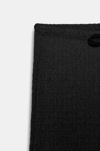 DOKULU STRAIGHT FIT PANTOLON-Siyah - 8