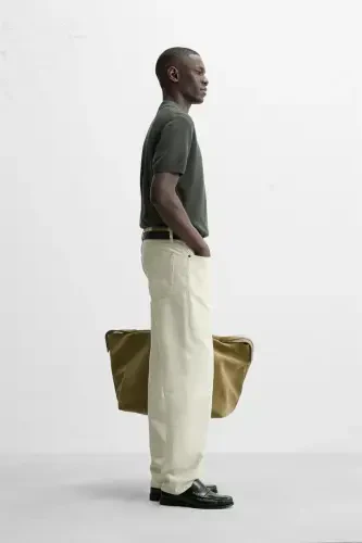 DOKULU TRİKO POLO T-SHIRT-haki - 4