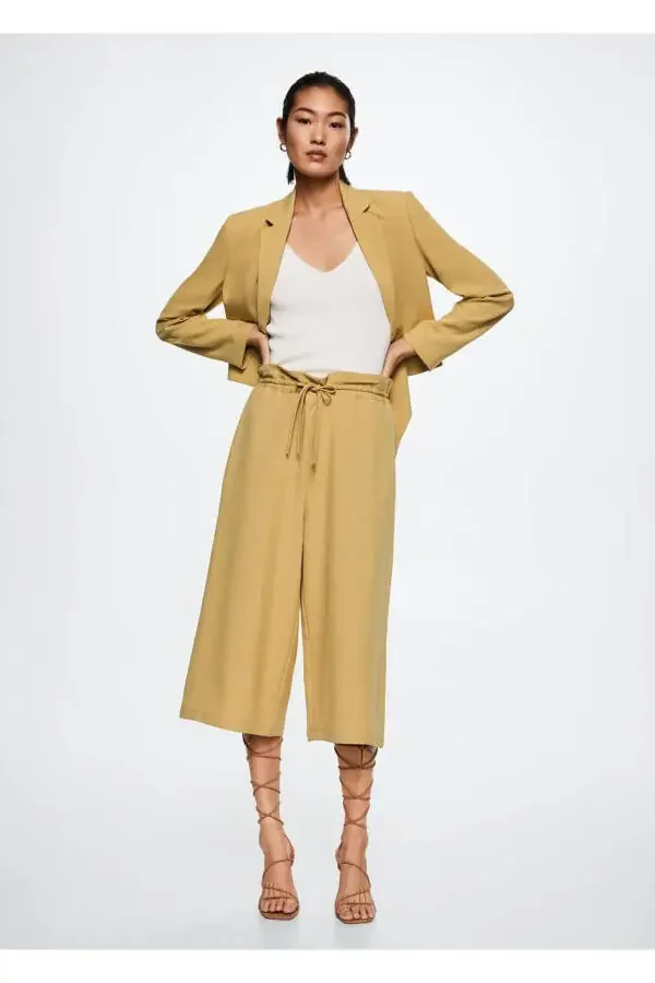 Dökümlü Culotte Pantolon - 2