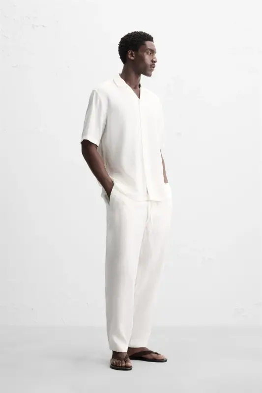 DÖKÜMLÜ RELAXED FIT GÖMLEK - 4