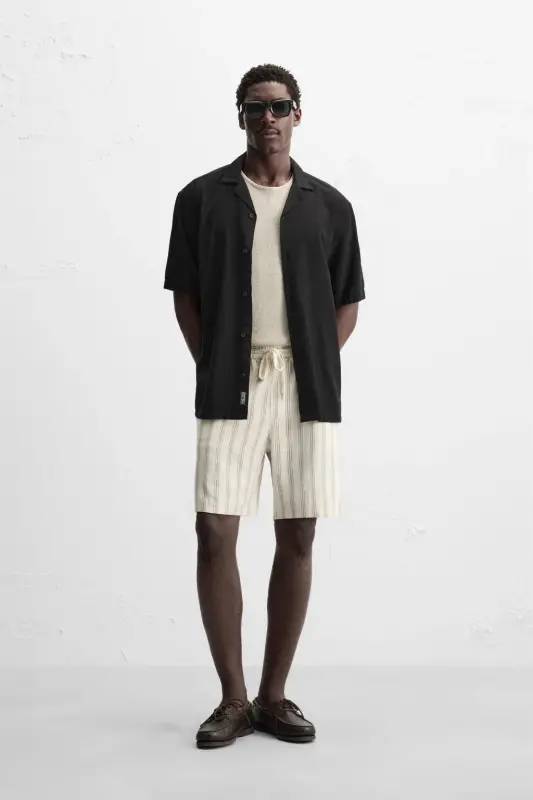 DÖKÜMLÜ RELAXED FIT GÖMLEK - 10