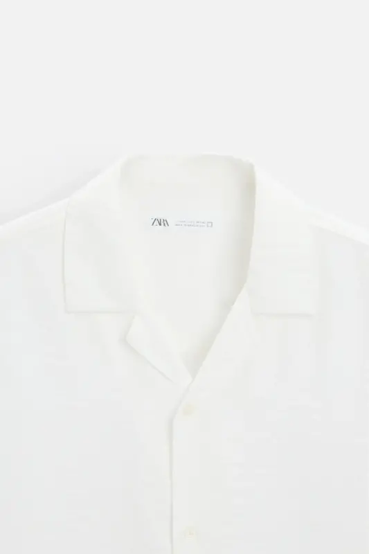 DÖKÜMLÜ RELAXED FIT GÖMLEK-Beyaz - 9