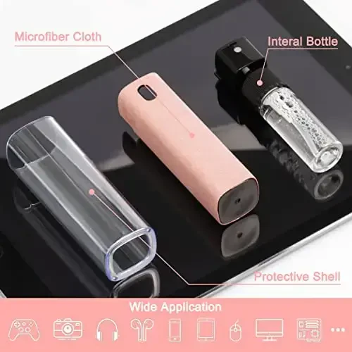 Touchscreen Mist Cleaner Spray, walrfid Electronic Screen Cleaner for TV, Laptop, Tablet, PC, Computer Monitor LCD Flat Screens, Eyeglasses - Pink - 2