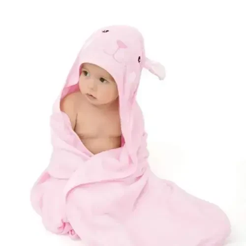 Touchat Hooded Baby Towels, Soft and Hypoallergenic Baby Bath Towels with Hood for Toddler Infant Newborn, Large and Absorbent Toddler Towels for Baby Boy Girl (Rabbit, 35.1''x35.1'') - 1