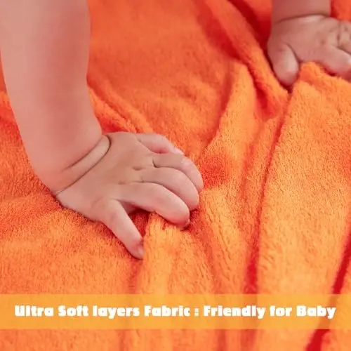 Touchat Hooded Baby Towels, Soft and Hypoallergenic Baby Bath Towels with Hood for Toddler Infant Newborn, Large and Absorbent Toddler Towels for Baby Boy Girl (Fox Kit, 35.1''x35.1'') - 4