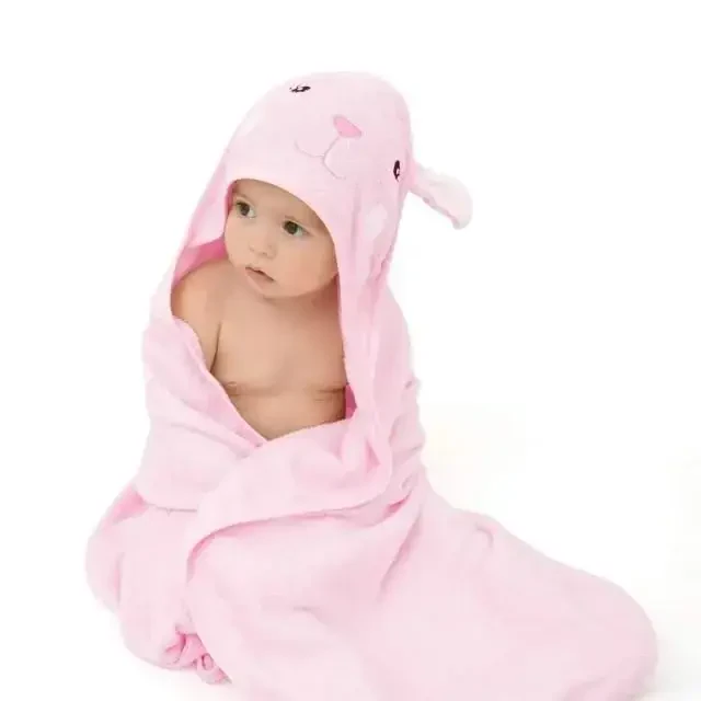 Touchat Hooded Baby Towels, Soft and Hypoallergenic Baby Bath Towels with Hood for Toddler Infant Newborn, Large and Absorbent Toddler Towels for Baby Boy Girl (Rabbit, 35.1''x35.1'') - TOUCHAT