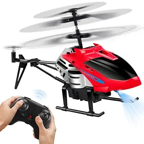 Dolanus RC Helicopters - Remote Control Helicopter Toys: One Key Take-Off/Landing, Automatic Altitude Hold, LED Light & 3.5 Channel Gyro Stabilizer, Flying Toys - Gift for Boys/Girls Kids Adults, Red - 1