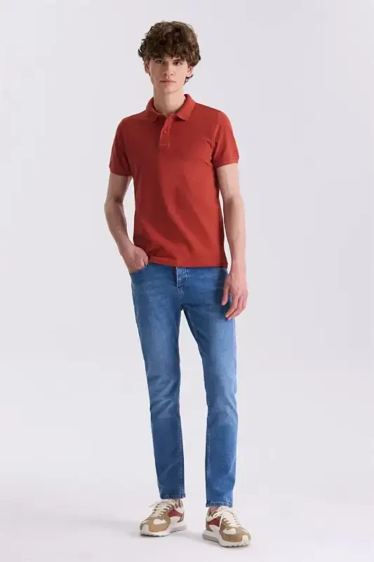 Do'lbiz rangli Slim Fit Polo futbolka - 2