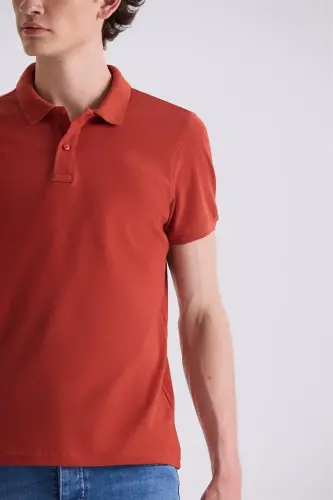 Do'lbiz rangli Slim Fit Polo futbolka - 3