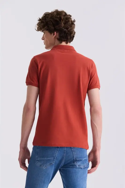 Do'lbiz rangli Slim Fit Polo futbolka - 4