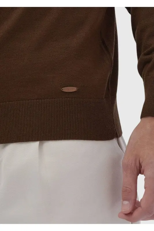 Dolchin Bato Yoqa Tekis O'rgan Yün Aralash Trıko - 4